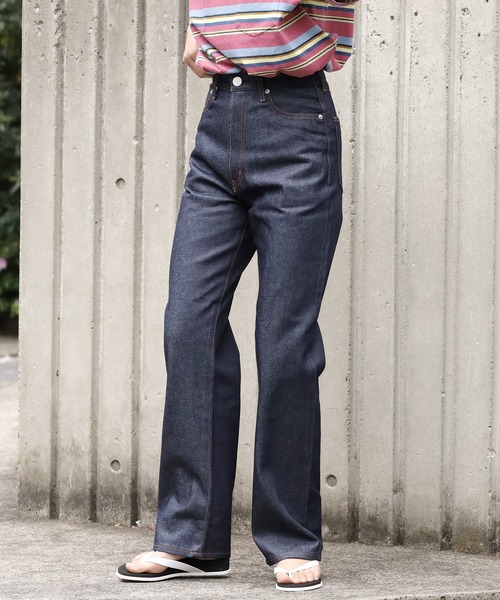「NEEDBY heritage」 デニムパンツ 24 インディゴブルー レディース_画像2