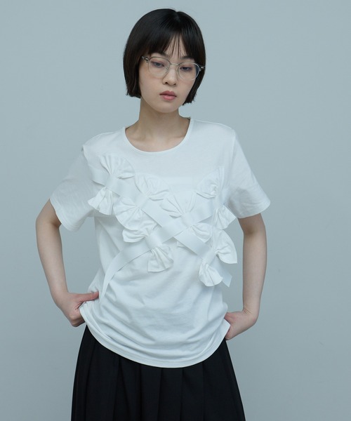 leimn tシャツ 半袖 リボンカットソー レディース : ZOZOTOWN Yahoo!店