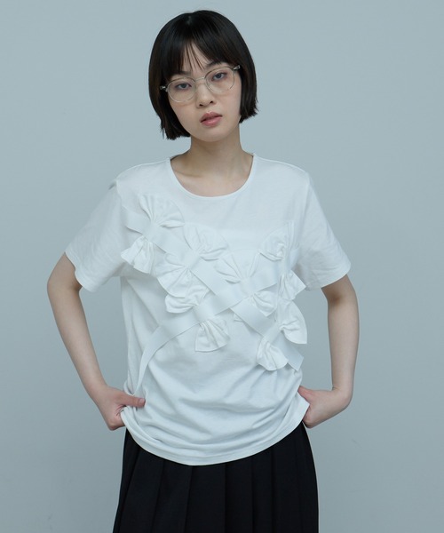 leimn tシャツ 半袖 リボンカットソー レディース : ZOZOTOWN Yahoo!店
