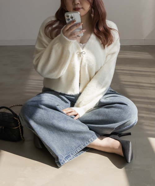 「CLETTE」 デニムパンツ 3L ブラック レディース_画像8