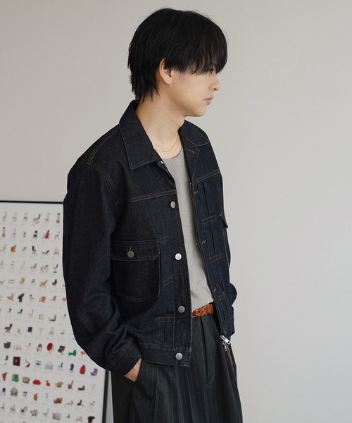 「WYM LIDNM」 デニムジャケット L グレー メンズ_画像2