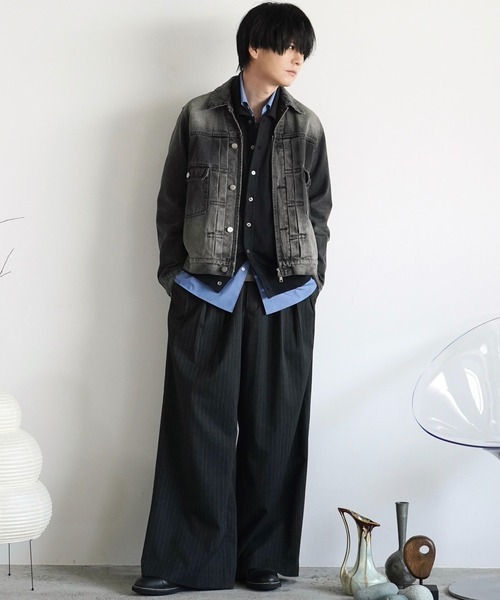 「WYM LIDNM」 デニムジャケット L グレー メンズ_画像4