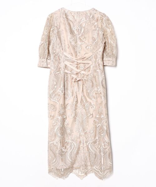 「PREFERIR」 「haremode」7分袖ワンピース SMALL ベージュ レディース_画像2