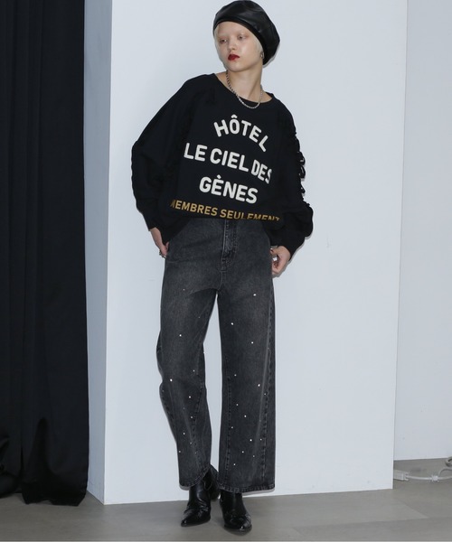 「ROSE BUD」 デニムパンツ MEDIUM ブラック レディース_画像2