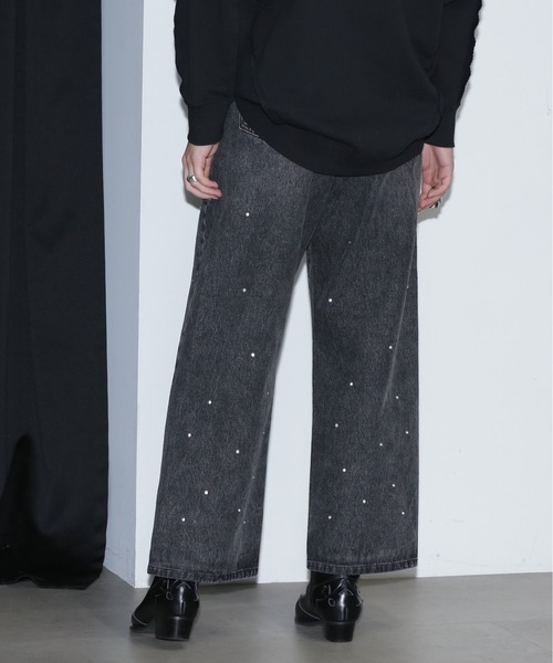 「ROSE BUD」 デニムパンツ MEDIUM ブラック レディース_画像3