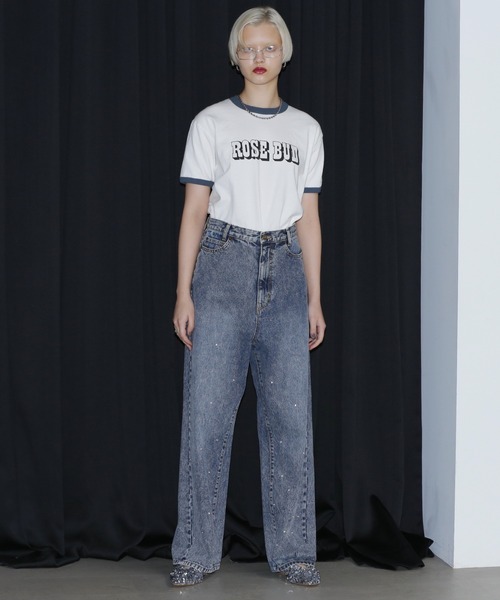 「ROSE BUD」 デニムパンツ MEDIUM ブラック レディース_画像6