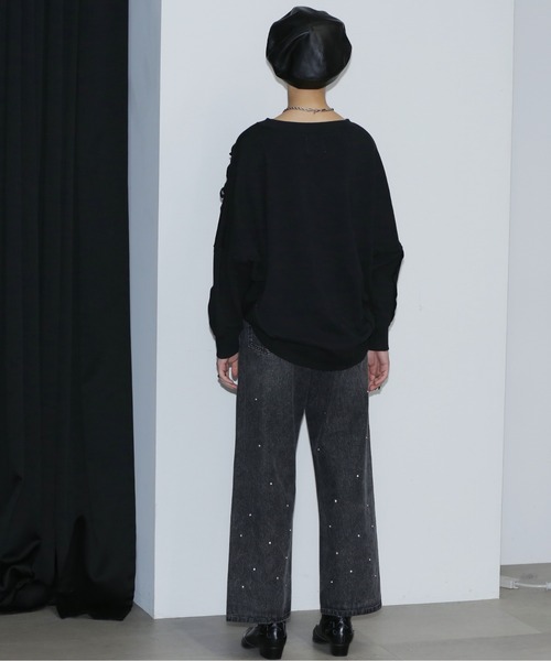 「ROSE BUD」 デニムパンツ MEDIUM ブラック レディース_画像7