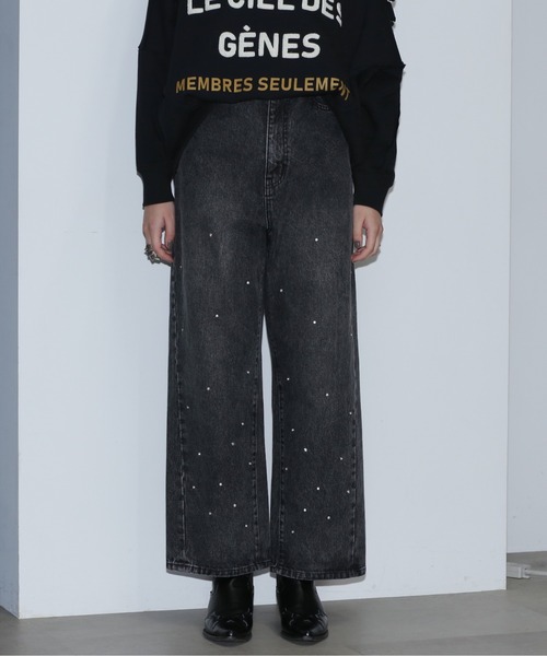 「ROSE BUD」 デニムパンツ MEDIUM ブラック レディース_画像9