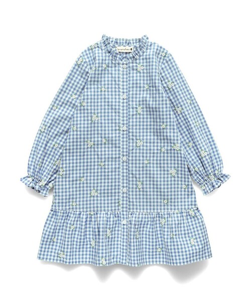 「branshes」 「KIDS」長袖ワンピース 140 ブルー キッズ_画像2