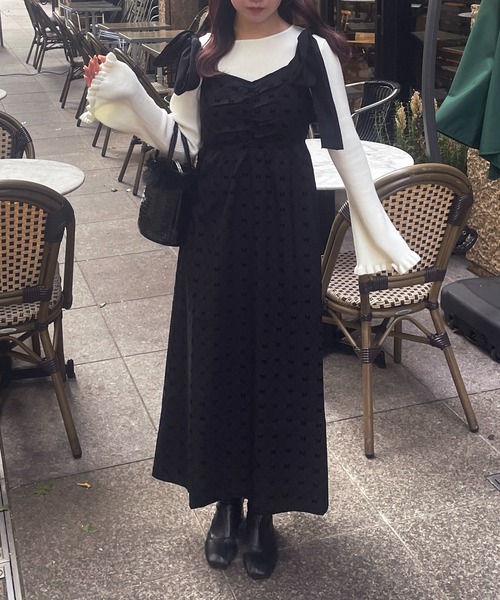 「apres jour」 キャミソールワンピース X-LARGE ブラック レディース_画像4