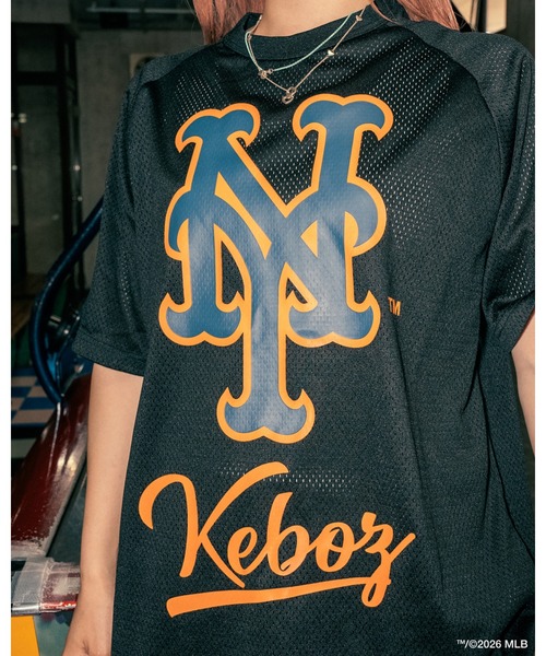 KEBOZ（ケボズ） tシャツ × MLB NEW YORK METS MESH TEE メンズ