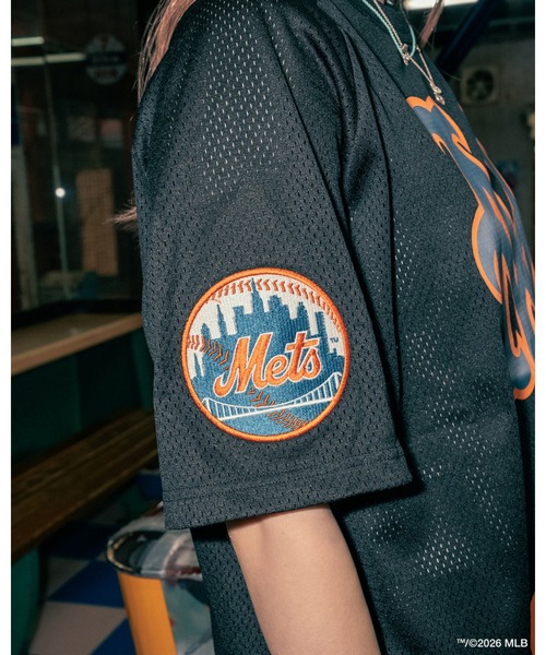 KEBOZ（ケボズ） tシャツ × MLB NEW YORK METS MESH TEE メンズ