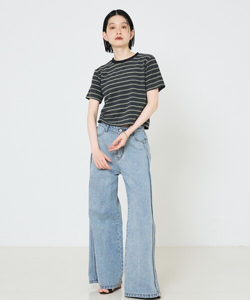 「NOMINE」 半袖Tシャツ フリー モカ レディース_画像2