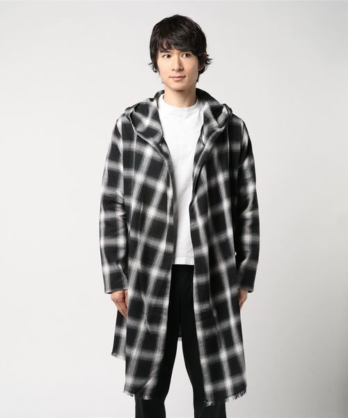 セマンティックデザイン Semantic Design フリンジチェック柄フード