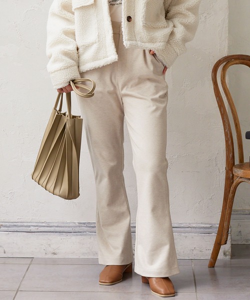 KOBE LETTUCE（神戸レタス） パンツ フェイクウールセミフレアパンツ