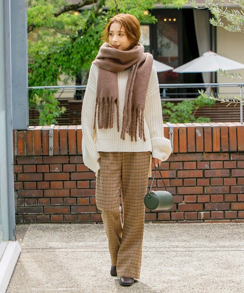 KOBE LETTUCE（神戸レタス） パンツ フェイクウールセミフレアパンツ