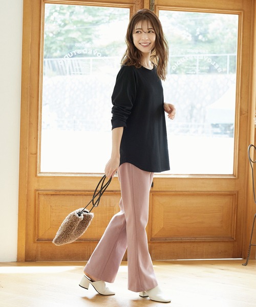 KOBE LETTUCE（神戸レタス） パンツ フェイクウールセミフレアパンツ