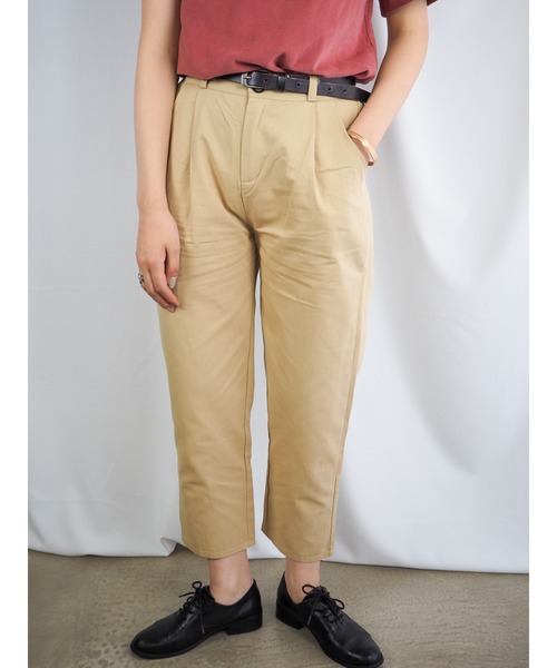 パンツ ウエストタックテーパードパンツ