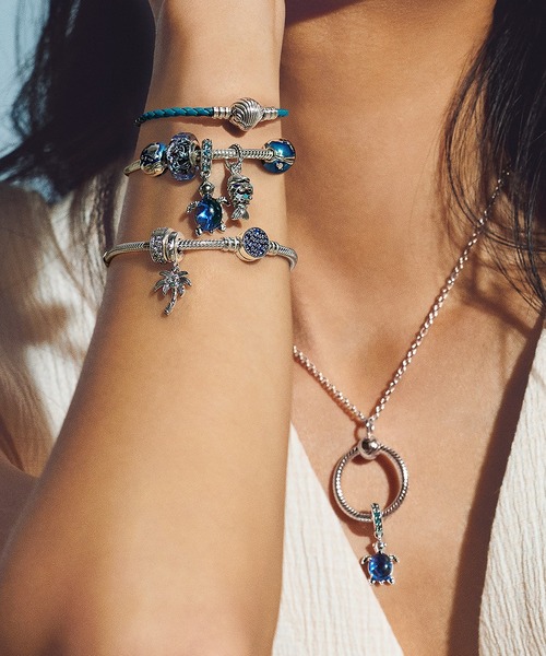 PANDORA チャーム ムラーノ ガラス シータートル ダングル