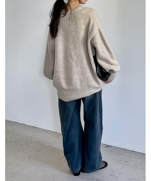 OVERSIZED WOOL V-NECK CARDIGAN オーバーサイズウールVネック