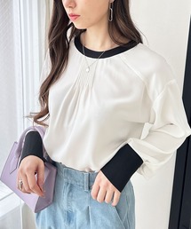 GeeRA（ジーラ） ブラウス シャツ 前後2WAY配色デザインブラウス