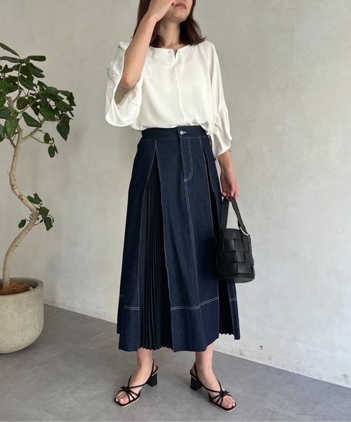 ペペロンチーノ go to holleywood プリーツデニムスカート ペペロンチーノ go to holleywood プリーツデニムスカート