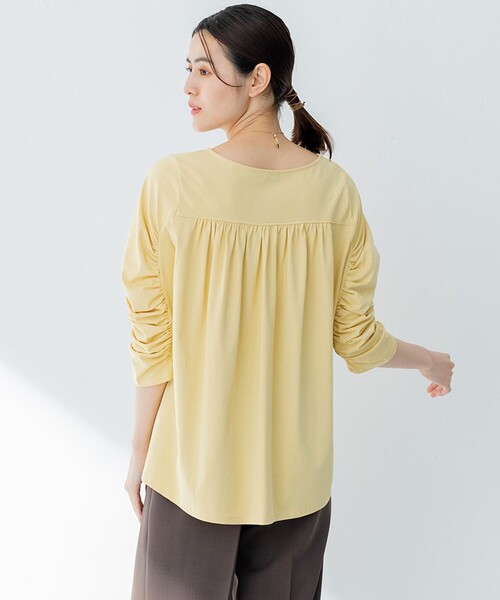 tシャツ 「洗える」プレーティングジャージーシャーリング カットソー レディース
