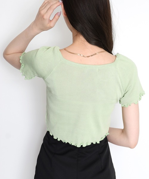 tシャツ ミニリボンスクエアネックTシャツ レディース tシャツ スクエアネックリボントップス レディース : ZOZOTOWN