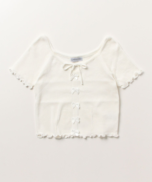 tシャツ ミニリボンスクエアネックTシャツ レディース tシャツ スクエアネックリボントップス レディース : ZOZOTOWN