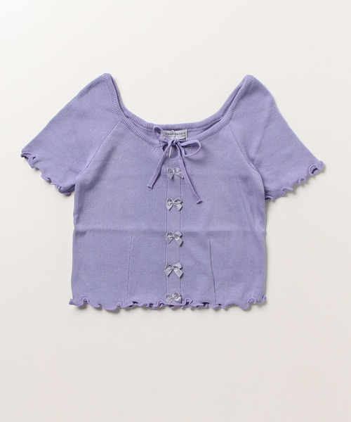 thenewyouthpark リボントップス tシャツ スクエアネックリボントップス レディース : ZOZOTOWN