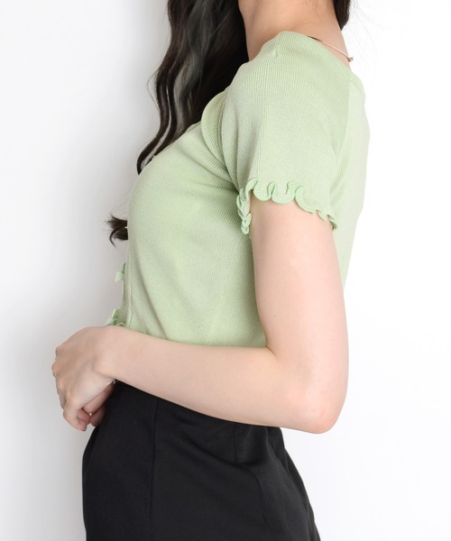tシャツ スクエアネックリボントップス レディース : ZOZOTOWN
