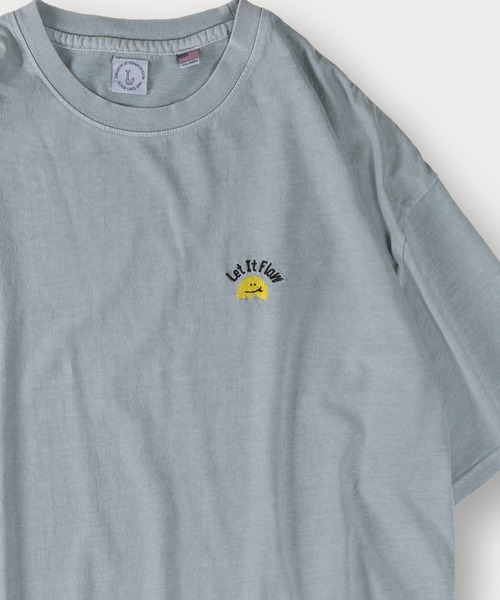 tシャツ Tシャツ ピグメント加工ワンポイント刺繍Tシャツ/ビッグ