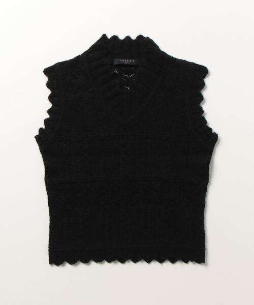 ALLSAINTS ベスト ジレ VANESSA LACE SCALLOP EDGE CROPPED TOP