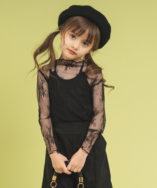 レースシャツ　シースルー トップス URBAN CHERRY tシャツ レースデザインシースルートップス キッズ