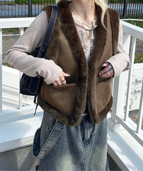 ベスト suede×fur vest レディース : ZOZOTOWN Yahoo!店 - 通販