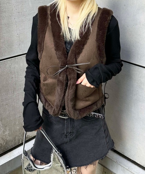 ベスト suede×fur vest レディース : ZOZOTOWN Yahoo!店 - 通販