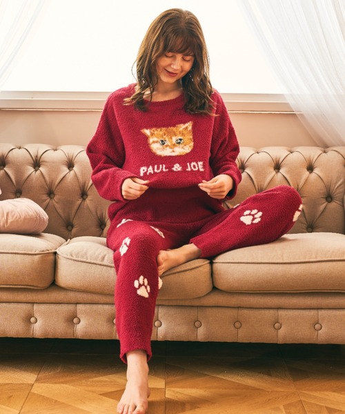 「PAUL＆JOE」ふわふわジプシージャガード　プルオーバーパンツセット PAUL＆JOE】ふわふわジプシージャガード プルオーバー（ルーム