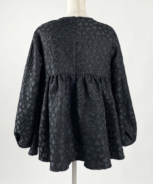 PICCIN PERLA ブラウス シャツ ハートジャガードペプラムブラウス 