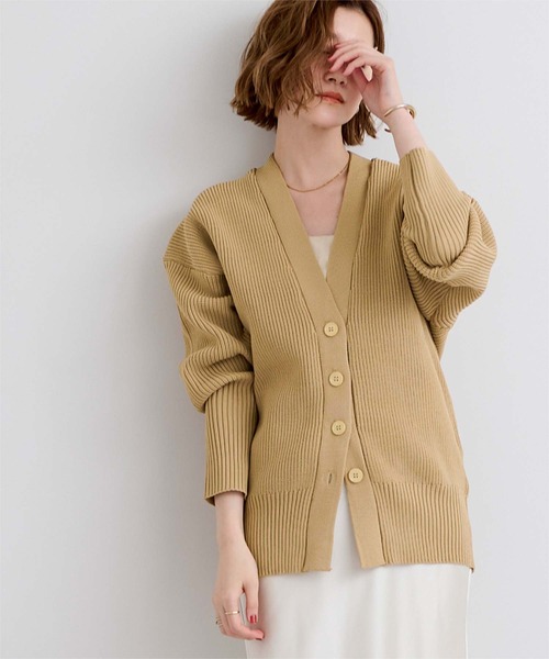 カーディガン ビックシルエットボリュームスリーブカーディガン レディース ElegChic カーディガン ビックシルエットボリュームスリーブ