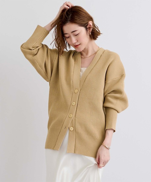 ur's（ユアーズ） カーディガン Vネックボリュームスリーブニット