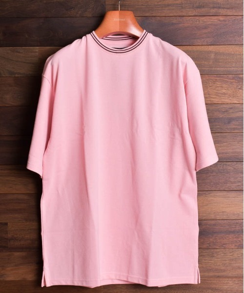Bling Leads tシャツ 「Bling Leads」鹿の子ライン入り刺繍クルーT