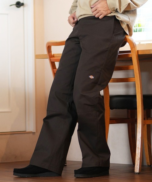 ダークブラウン ワークパンツ 大きめシルエット Dickies チノパン Dickies/ディッキーズ ダブルニーパンツ