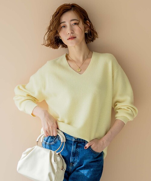 23区　美品❗️ 【洗える】ウールカシミヤ Vネック ニット 23区 ニット セーター 「洗える」ウールカシミヤ Vネック