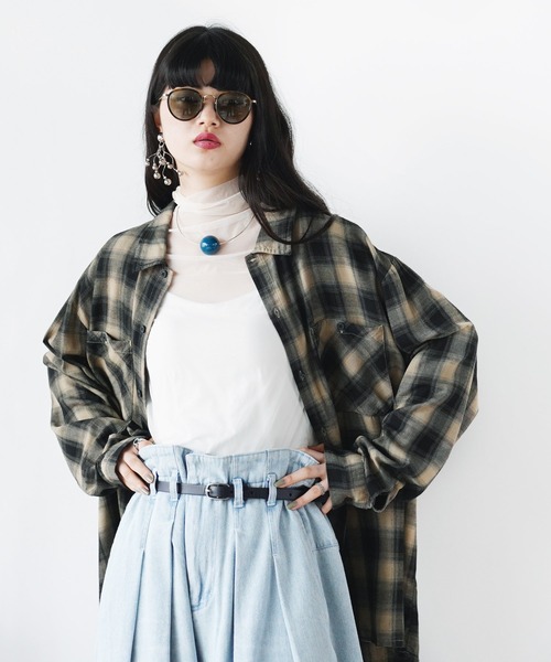Aphlotus シャツ ダブルポケット オンブレーチェックシャツ 「セレクト