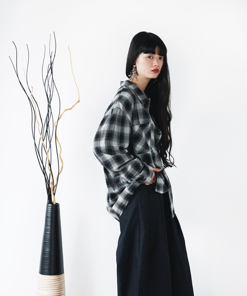 Aphlotus シャツ ダブルポケット オンブレーチェックシャツ 「セレクト