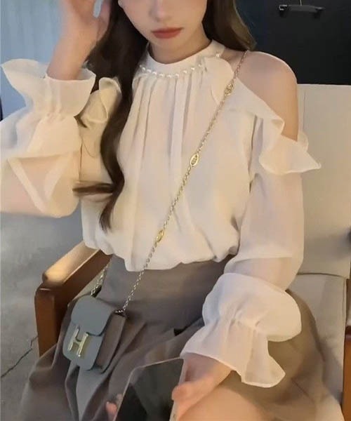 gossip!ロサンゼルス ブラウス シャツ オフショルダートップス