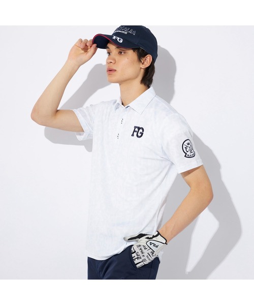 ポロシャツ メンズ FILA GOLF/フィラゴルフ ゴルフウェア ブランド ロゴ 吸汗速乾 UVカット プリント 鹿の子素材 半袖 ポロシャツ｜zozo｜06