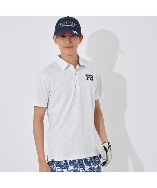 ポロシャツ メンズ FILA GOLF/フィラゴルフ ゴルフウェア ブランド ロゴ 吸汗速乾 UVカット プリント 鹿の子素材 半袖 ポロシャツ｜zozo｜08