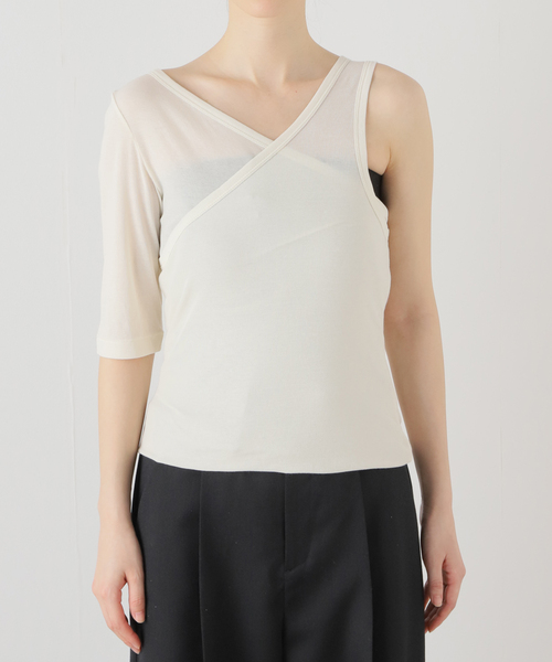 tシャツ 「babaco/ババコ」Twisted Cotton Layered Top レディース