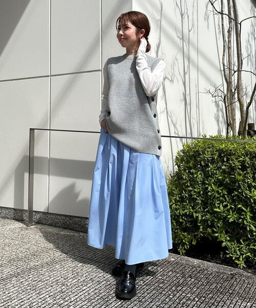 UNFILO（アンフィーロ） スカート FINE MOVE タックフレアスカート